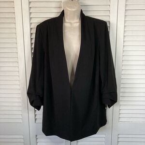 New York Clothing Co Black One Hook and Eye Closure Blazer Jacket 1X